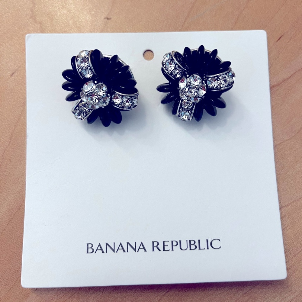 Banana Republic black and crystal earrings.